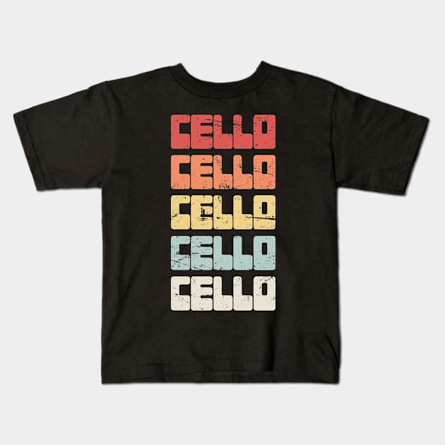 Vintage CELLO Text Kids T-Shirt by MeatMan